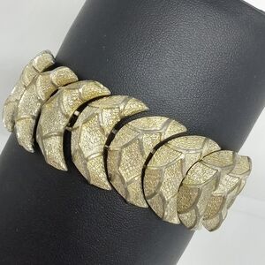 * vintage Coro Pegasus crescent moon with safety chain bracelet